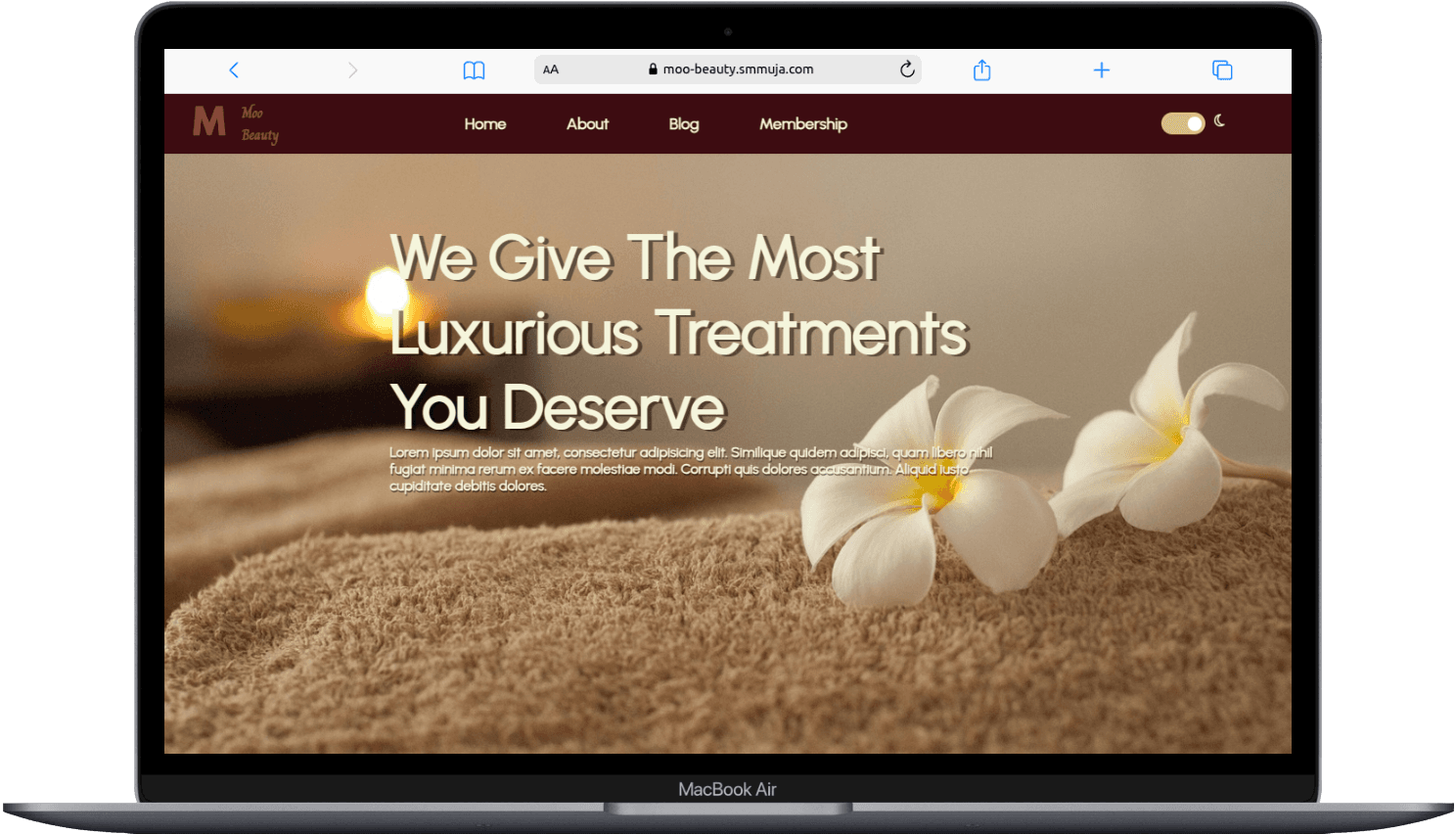 Portfolio Webdev Custom Salon Kecantikan Desktop View