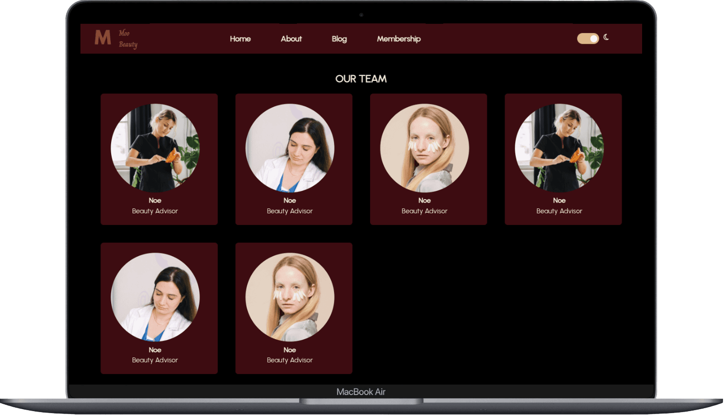 Portfolio Webdev Custom Salon Kecantikan Desktop View