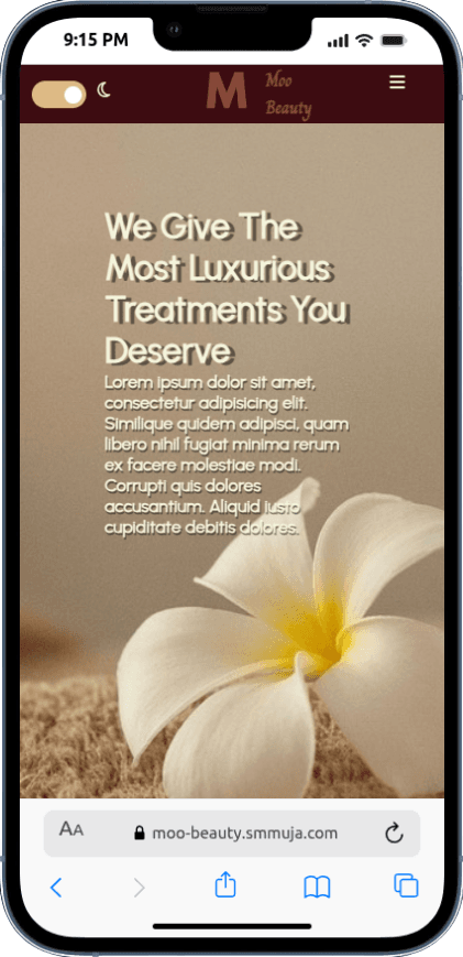 Portfolio Webdev Custom Salon Kecantikan Mobile View