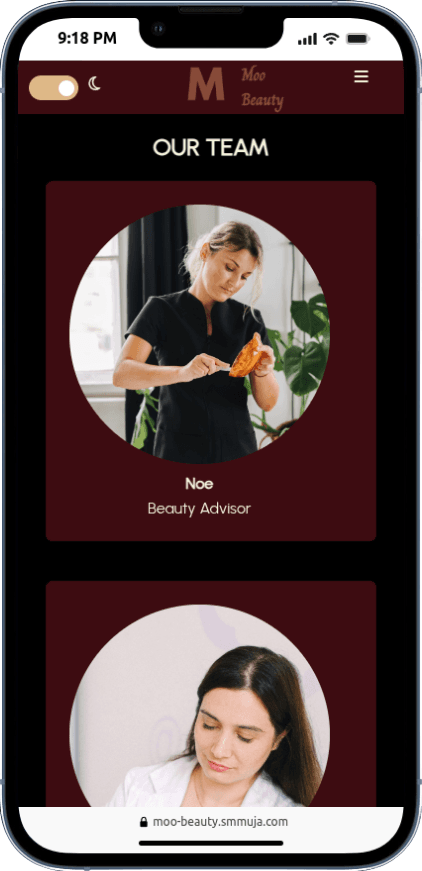 Portfolio Webdev Custom Salon Kecantikan Mobile View
