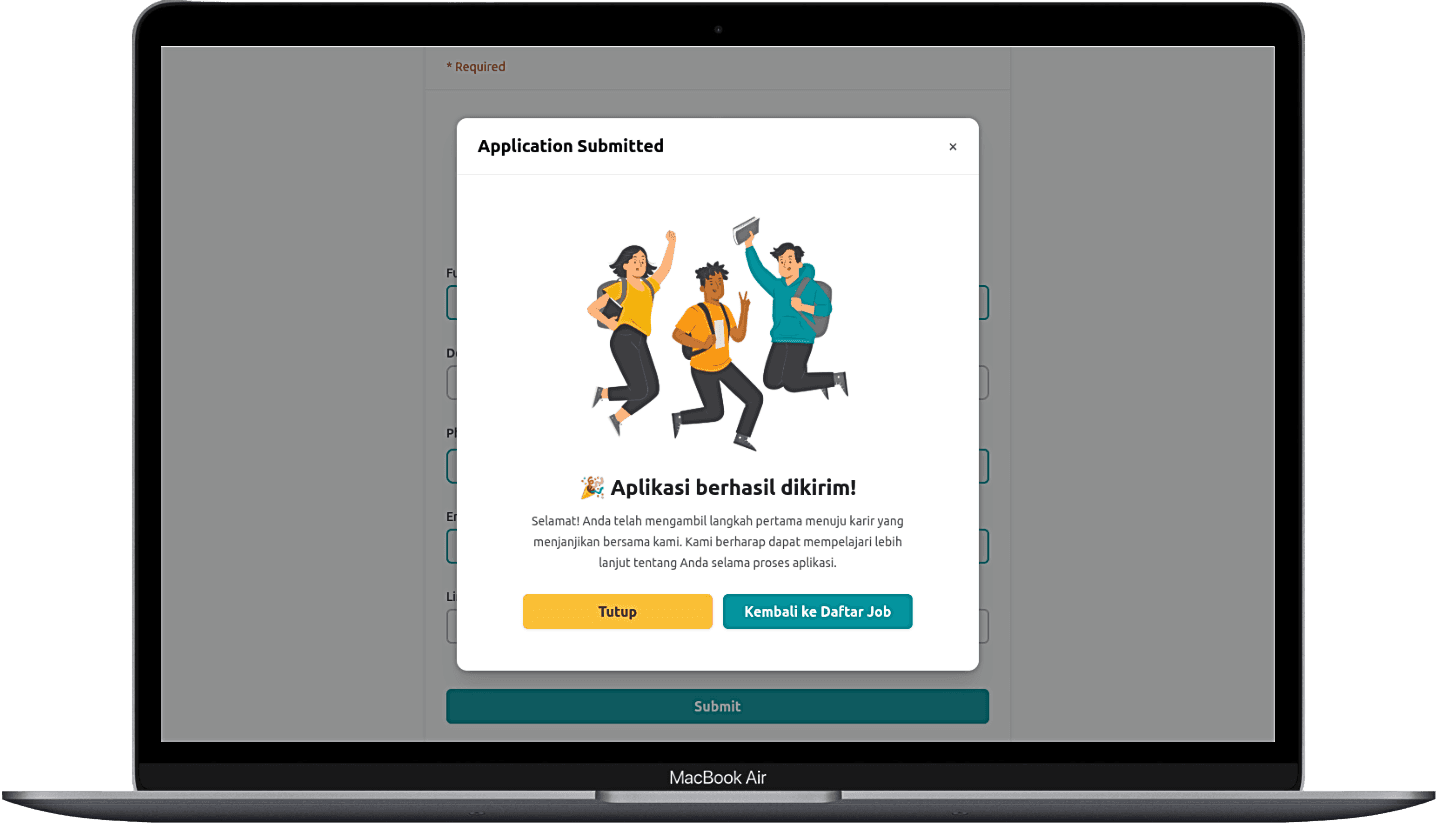 Portfolio Webdev Custom Multirole Recruitment App Desktop View