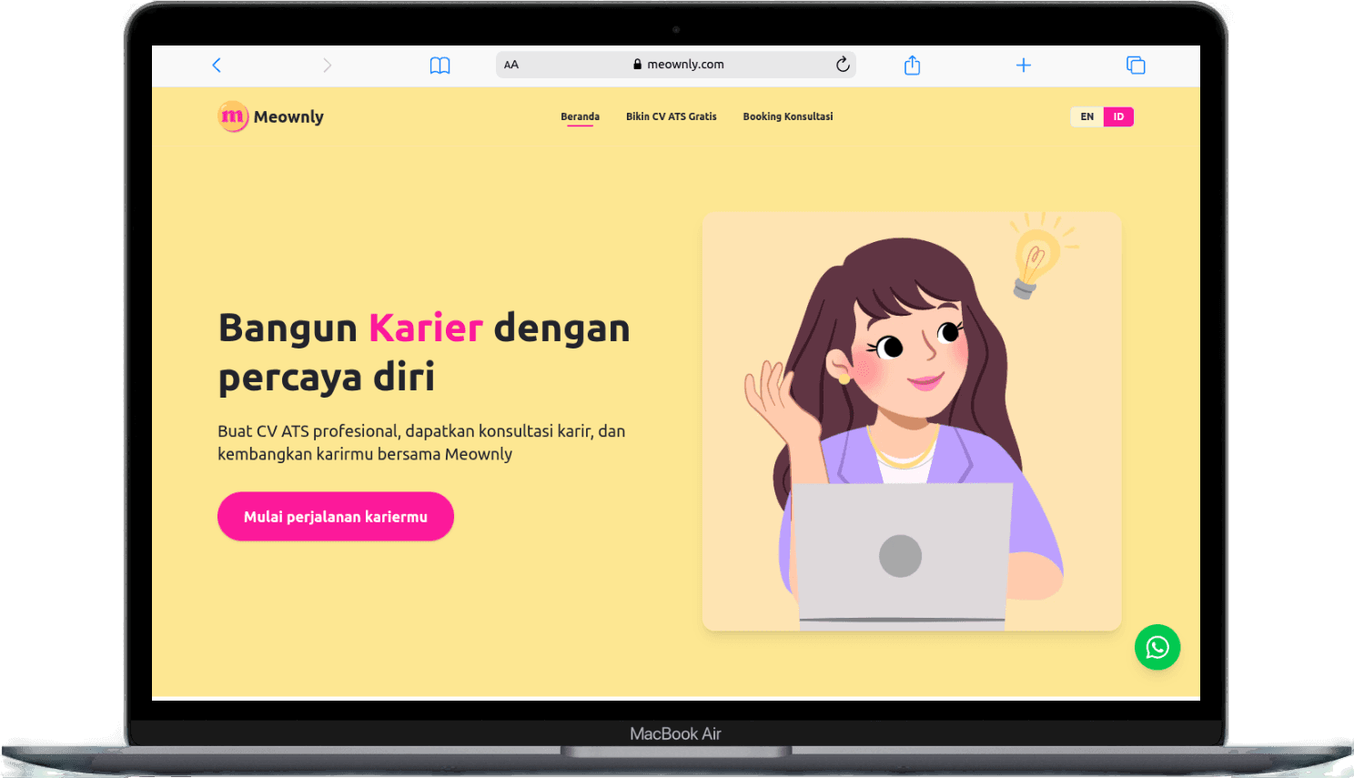 Portfolio Webdev Custom Konsultasi Karier dan Pembuatan CV ATS Desktop View