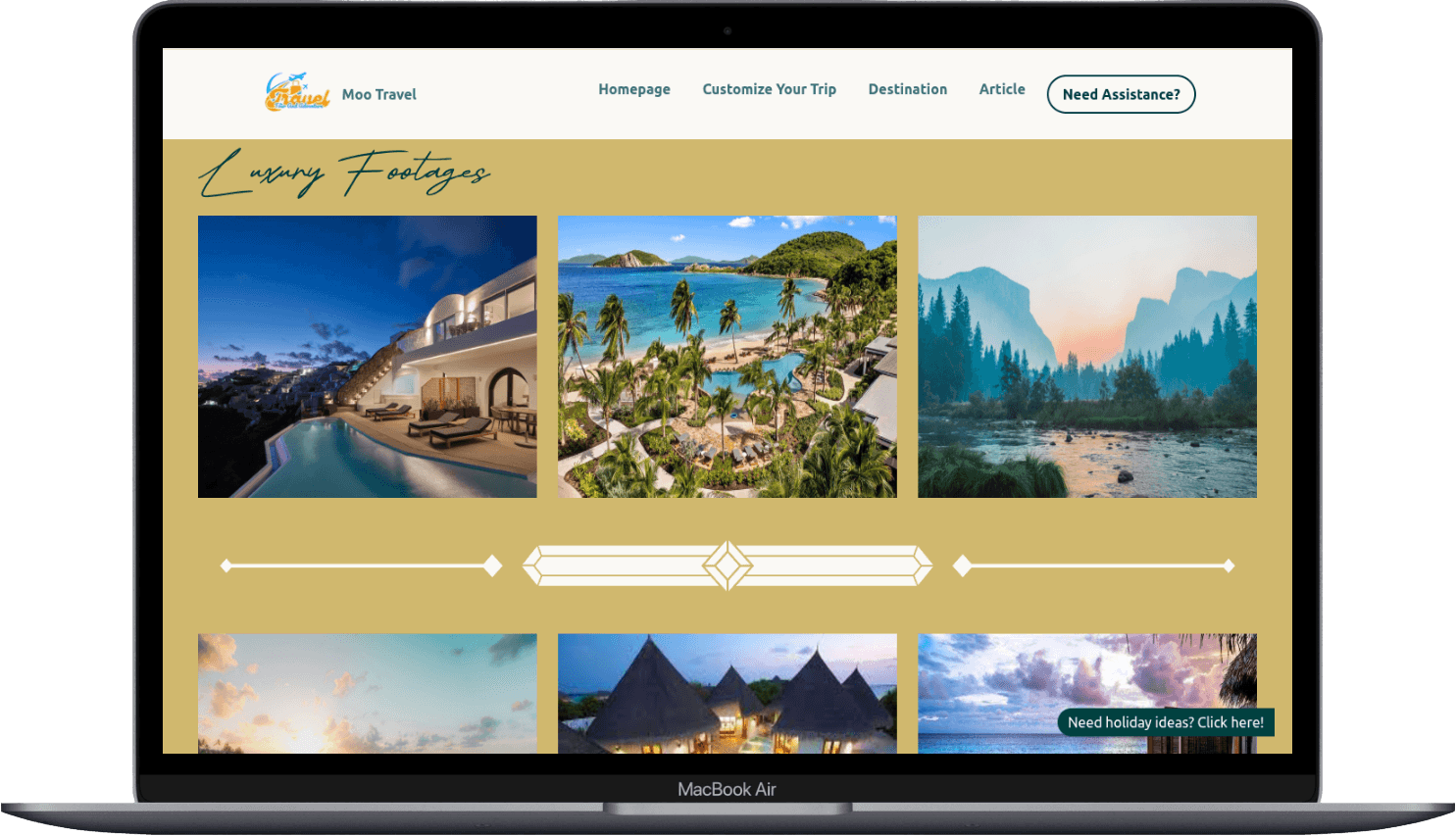 Portfolio Webdev Custom Web Travel & Wisata Desktop View