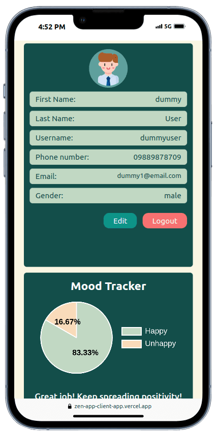 Portfolio Webdev Custom Media Sosial Kesehatan Mental Mobile View