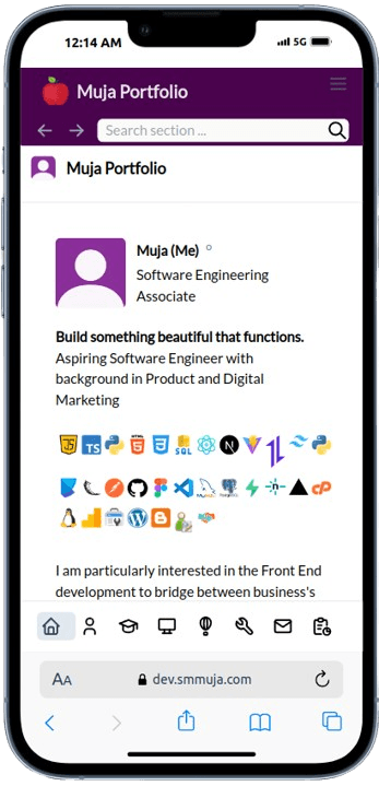 Desain Portfolio ala Slack mobile