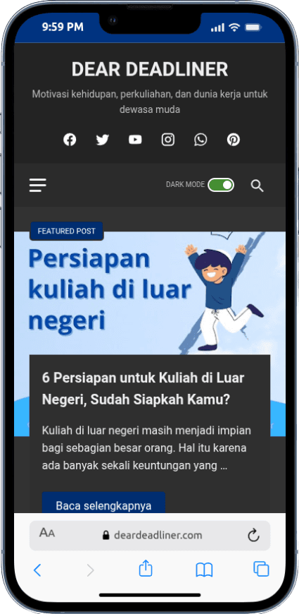 Portfolio Webdev Custom Edu Blog & Translation Services Mobile View