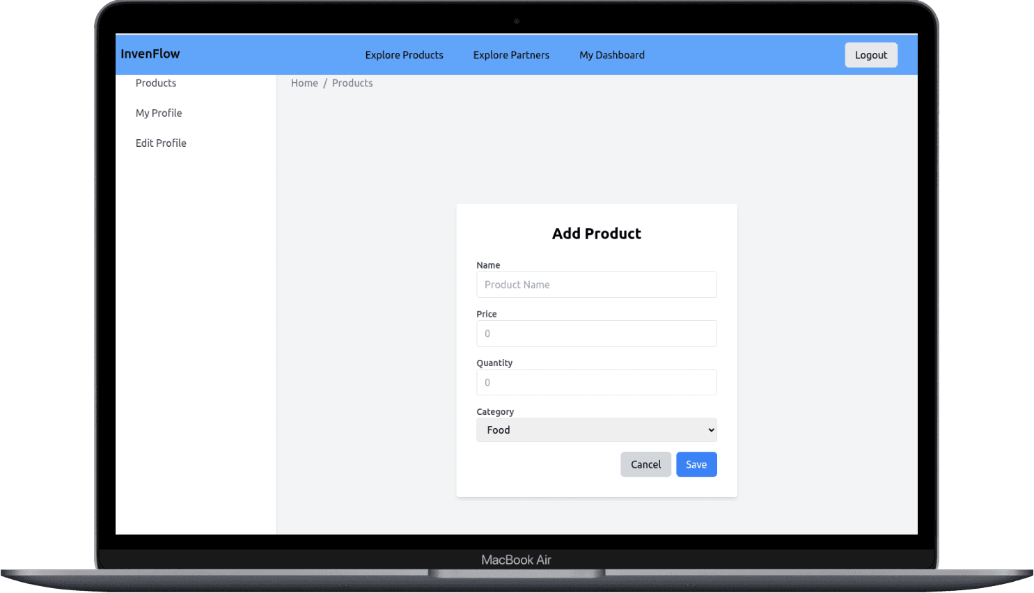 Portfolio Webdev Custom Inventory & Product Listing Desktop View